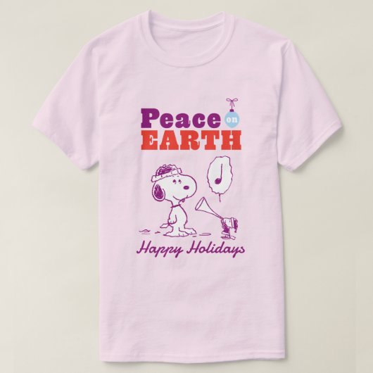 Erdnüsse | Weltfrieden Snoopy & Woodstock T-Shirt (Design vorne)