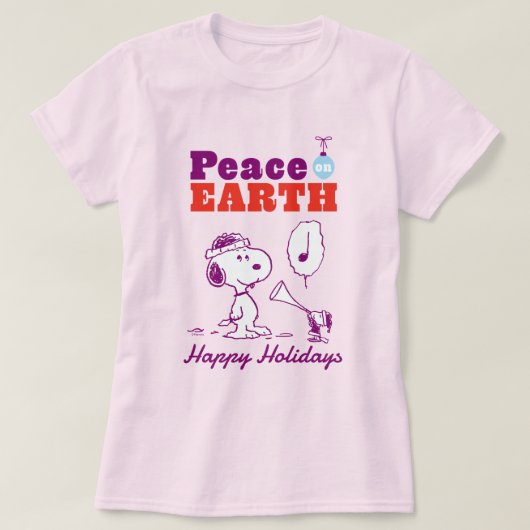 Erdnüsse | Weltfrieden Snoopy & Woodstock T-Shirt (Design vorne)