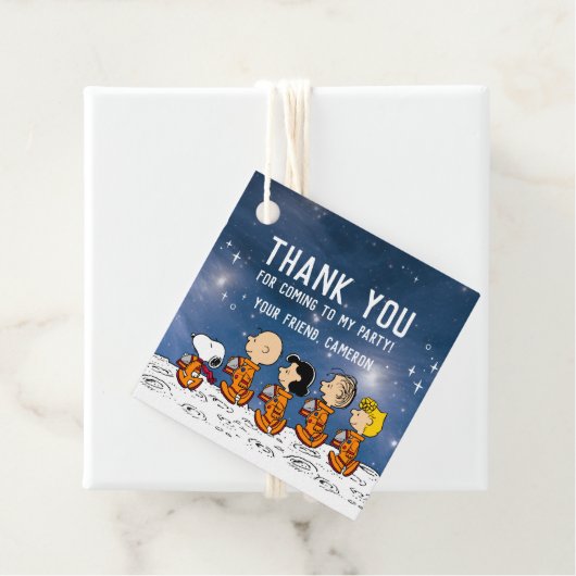 Erdnüsse Weltraum Geburtstag - Snoopy Astronaut Geschenkanhänger (Beispiel)