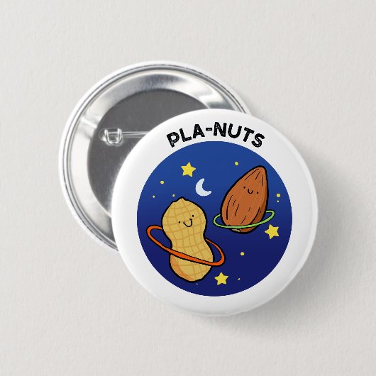 Erdnüsse Weltraumpun-Button Button (Vorne & Hinten)