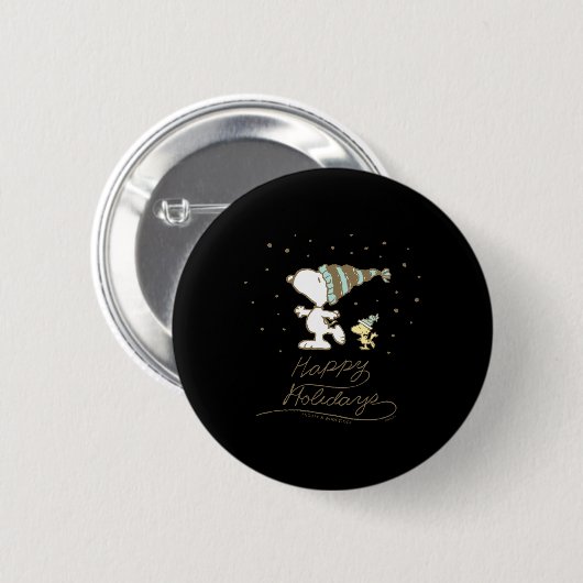 Erdnüsse Winter Skating  Button (Vorne & Hinten)
