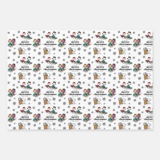 Erdnüsse | Winterrodelmuster Geschenkpapier Set (Vorderseite)