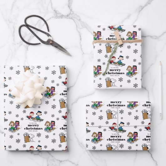 Erdnüsse | Winterrodelmuster Geschenkpapier Set (Vorderseite)