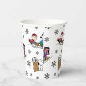 Erdnüsse | Winterrodelmuster Pappbecher (Rechts)