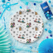 Erdnüsse | Winterrodelmuster Pappteller (Party)