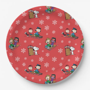 Erdnüsse   Winterrodelmuster Pappteller