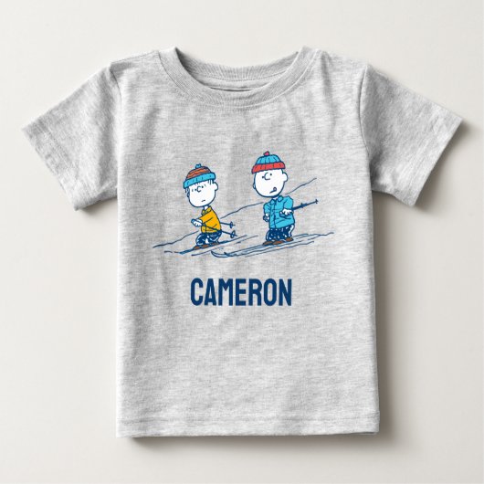 Erdnüsse | Winterskifahren auf den Pisten | Name h Baby T-shirt (Vorderseite)