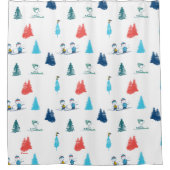 Erdnüsse | Winterskifahren der Pisten Muster Duschvorhang (Vorderseite)