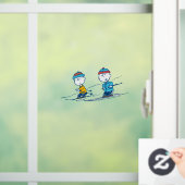 Erdnüsse | Winterskifahren der Pisten Muster Fensteraufkleber (Zuhause)