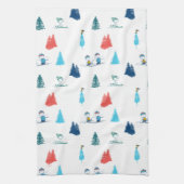 Erdnüsse | Winterskifahren der Pisten Muster Geschirrtuch (Vertikal)