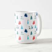 Erdnüsse | Winterskifahren der Pisten Muster Kaffeetasse (VorderseiteRechts)