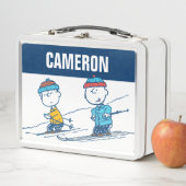 Erdnüsse | Winterskifahren der Pisten Muster Metall Brotdose (Beispiel)