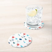 Erdnüsse | Winterskifahren der Pisten Muster Runder Pappuntersetzer (Vor Ort)