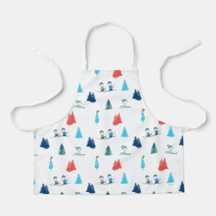 Erdnüsse   Winterskifahren der Pisten Muster Schürze