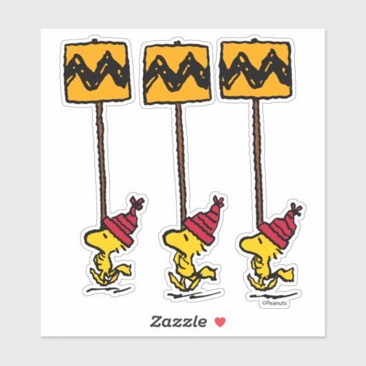 Erdnüsse | Woodstock & Friends Signature März Aufkleber (Blatt)