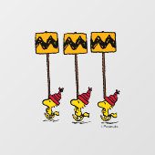 Erdnüsse | Woodstock & Friends Signature März Fensteraufkleber (Blatt)