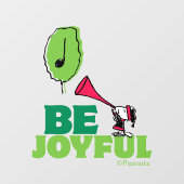 Erdnüsse | Woodstock Seien Sie froh Fensteraufkleber (Blatt)