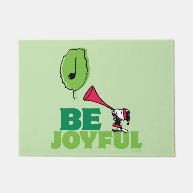 Erdnüsse | Woodstock Seien Sie froh Fußmatte (Vorderseite)