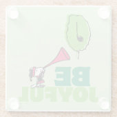 Erdnüsse | Woodstock Seien Sie froh Glasuntersetzer (Rückseite)