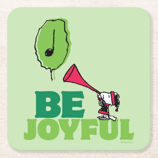 Erdnüsse | Woodstock Seien Sie froh Rechteckiger Pappuntersetzer (Vorderseite)