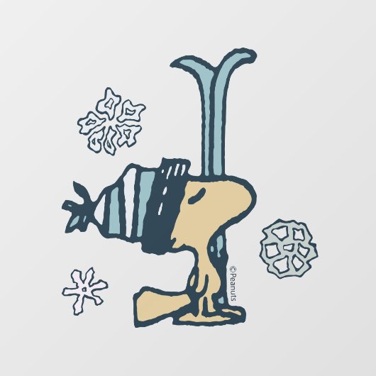 Erdnüsse | Woodstock Ski Pro Fensteraufkleber (Blatt)