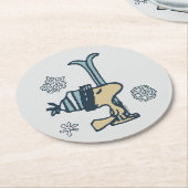 Erdnüsse | Woodstock Ski Pro Runder Pappuntersetzer (Angewinkelt)