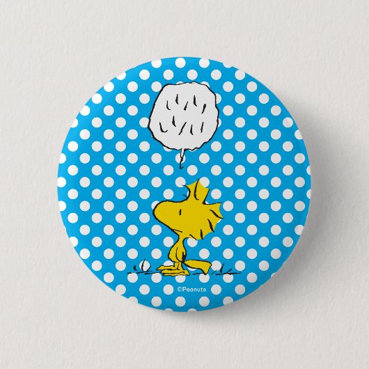 Erdnüsse | Woodstock Speaks & Polka Dots Button (Vorderseite)