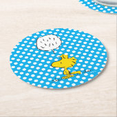 Erdnüsse | Woodstock Speaks & Polka Dots Runder Pappuntersetzer (Angewinkelt)