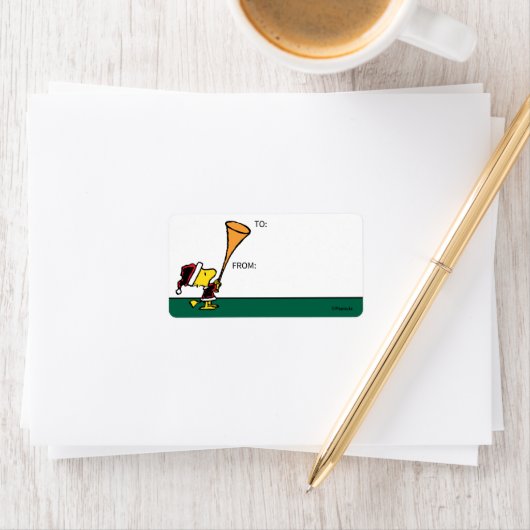 Erdnüsse | Woodstock Weihnachtsgeschenk Tag Adressaufkleber (Insitu)