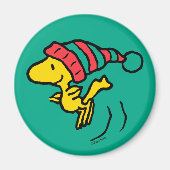 Erdnüsse | Woodstock Winter Beanie Cap Magnet (Vorne)