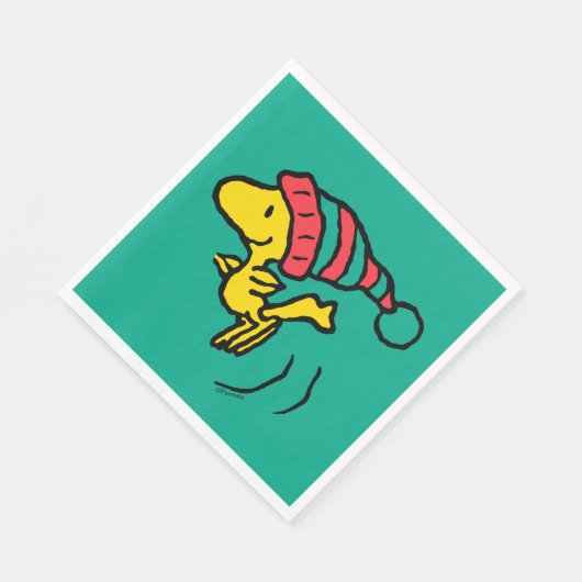 Erdnüsse | Woodstock Winter Beanie Cap Serviette (Ecke)