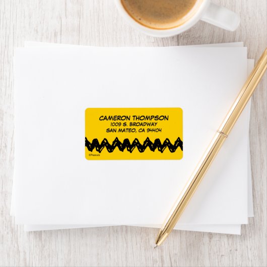 Erdnüsse | Zig-Zag-Shirt von Charlie Brown Adressaufkleber (Insitu)
