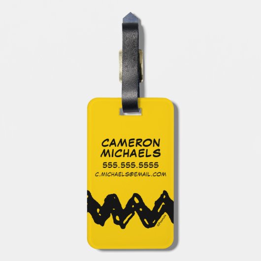 Erdnüsse | Zig-Zag-Shirt von Charlie Brown Gepäckanhänger (Rückseite vertikal)