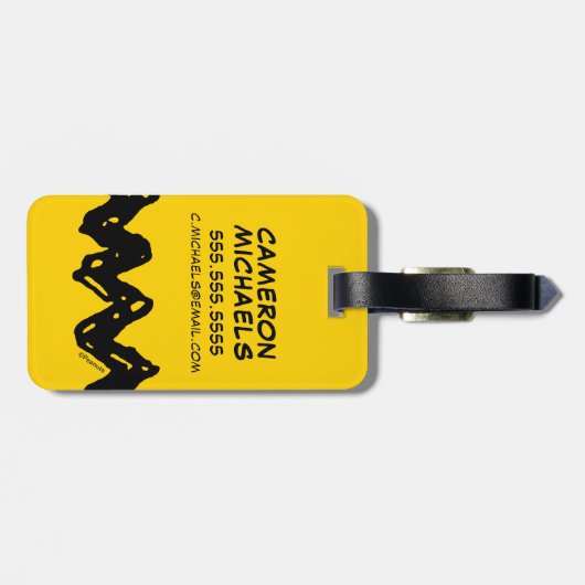 Erdnüsse | Zig-Zag-Shirt von Charlie Brown Gepäckanhänger (Rückseite horizontal)