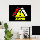 Erdnussfreie Zone (Erdnussallergie) Poster (Heimbüro)