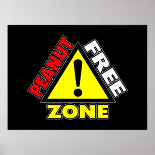 Erdnussfreie Zone (Erdnussallergie) Poster
