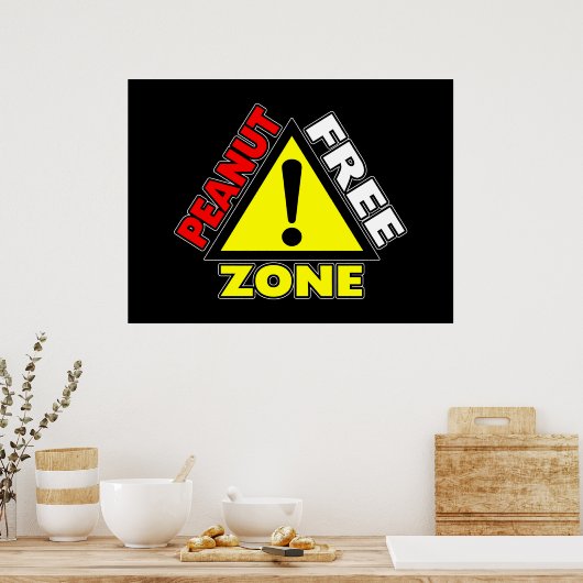 Erdnussfreie Zone (Erdnussallergie) Poster (Küche)