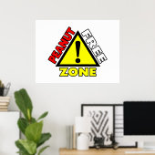 Erdnussfreie Zone (Erdnussallergie) Poster (Heimbüro)