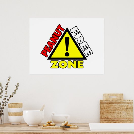 Erdnussfreie Zone (Erdnussallergie) Poster (Küche)