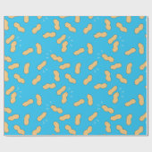 Erdnussmuster auf blauem Cartoon Geschenkpapier (Flach)