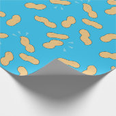 Erdnussmuster auf blauem Cartoon Geschenkpapier (Ecke)