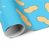 Erdnussmuster auf blauem Cartoon Geschenkpapier (Rolleneckpunkt)