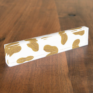 Erdnussmuster Namensplakette