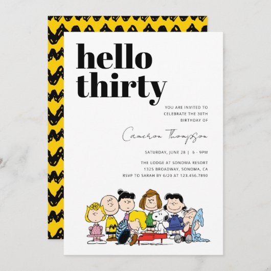 Erdnusszeichen - 30. Geburtstag Einladung (Vorne/Hinten)