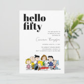 Erdnusszeichen - 50. Geburtstag Einladung (Stehend Vorderseite)