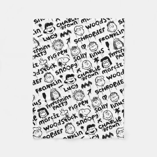 Erdnusszeichen Graffiti Muster Fleecedecke (Vorderseite)