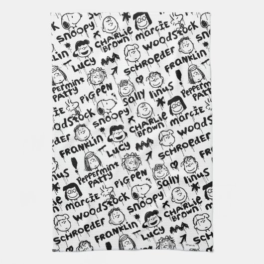 Erdnusszeichen Graffiti Muster Geschirrtuch (Vertikal)