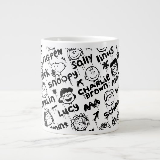 Erdnusszeichen Graffiti Muster Jumbo-Tasse (Vorderseite)
