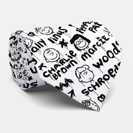 Erdnusszeichen Graffiti Muster Krawatte (Gerollt)