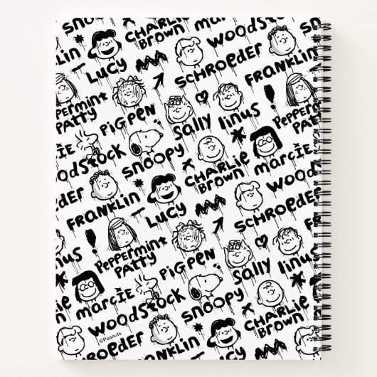 Erdnusszeichen Graffiti Muster Notizblock (Rückseite)